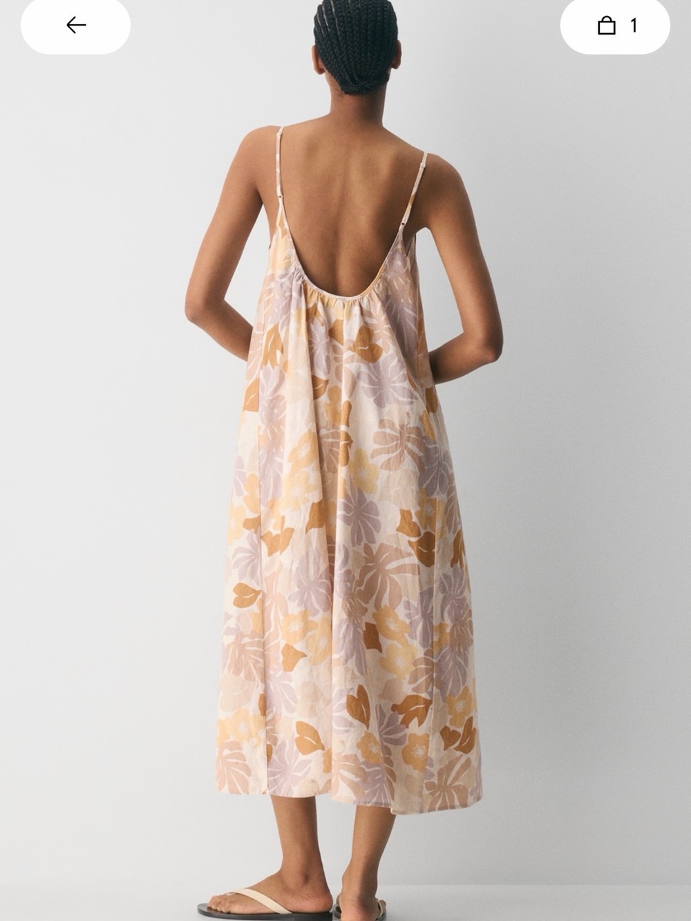Aritzia Backless Floral Midi Dress in Yellow & Lavender